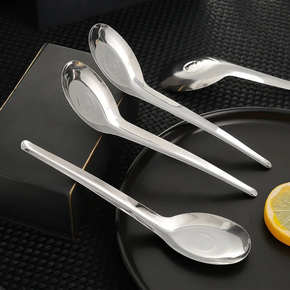 10/1Pcs Stainless Steel Spoon Large Capacity Rice Soup Dinner Spoon Tea Milk Coffee Dessert Scoops Home Kitchen Tableware Sets