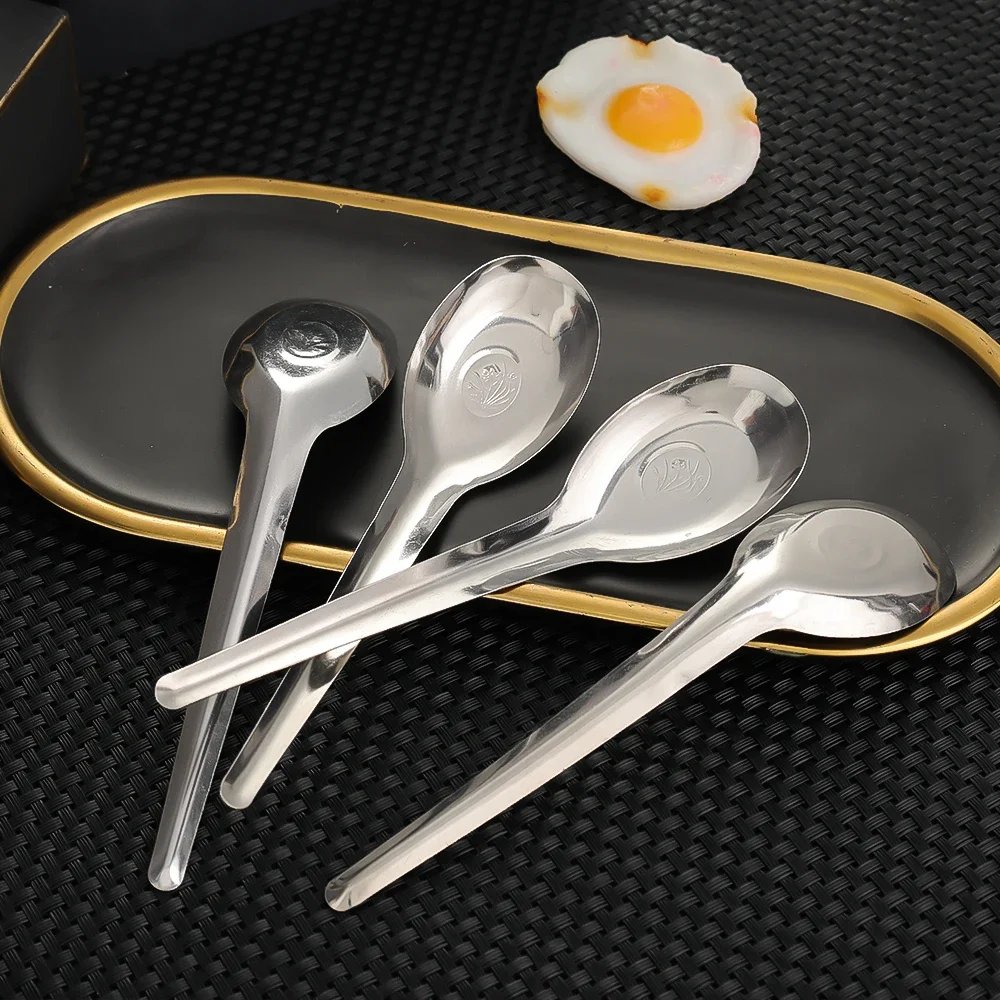 10/1Pcs Stainless Steel Spoon Large Capacity Rice Soup Dinner Spoon Tea Milk Coffee Dessert Scoops Home Kitchen Tableware Sets