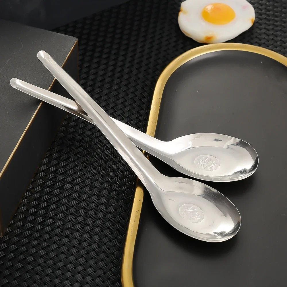 10/1Pcs Stainless Steel Spoon Large Capacity Rice Soup Dinner Spoon Tea Milk Coffee Dessert Scoops Home Kitchen Tableware Sets