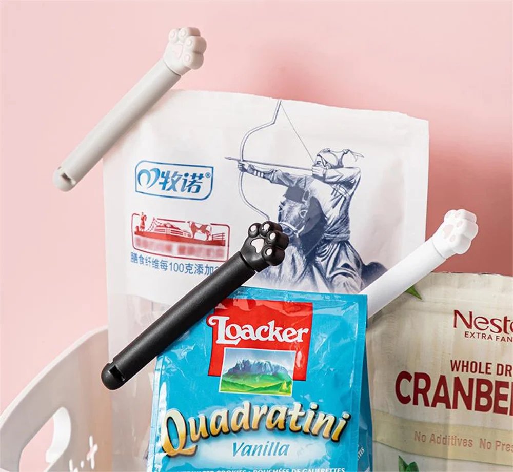 Food Seal Clip Cute Cat Claw Kitchen Sealing Clip Kitchen Accessories Sealing Clamp Reusable 6 Pack Food Preservation Kawaii