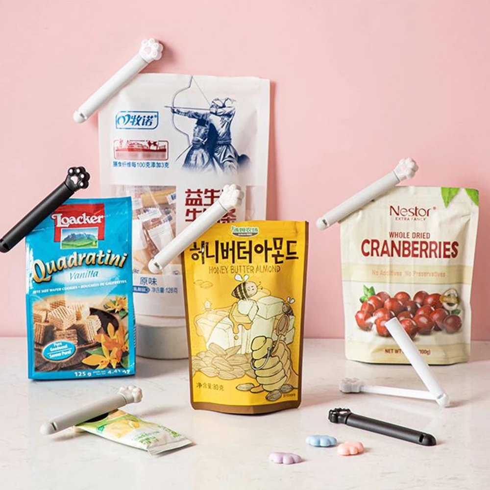 Food Seal Clip Cute Cat Claw Kitchen Sealing Clip Kitchen Accessories Sealing Clamp Reusable 6 Pack Food Preservation Kawaii