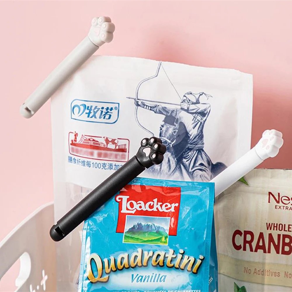 Food Seal Clip Cute Cat Claw Kitchen Sealing Clip Kitchen Accessories Sealing Clamp Reusable 6 Pack Food Preservation Kawaii