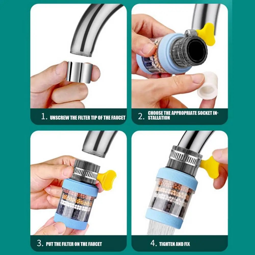 Faucet Mount Filters Carbon Kitchen Water Sink Filter Anti-Splash Purifier Water Filtering Accessories Body Health Supplies