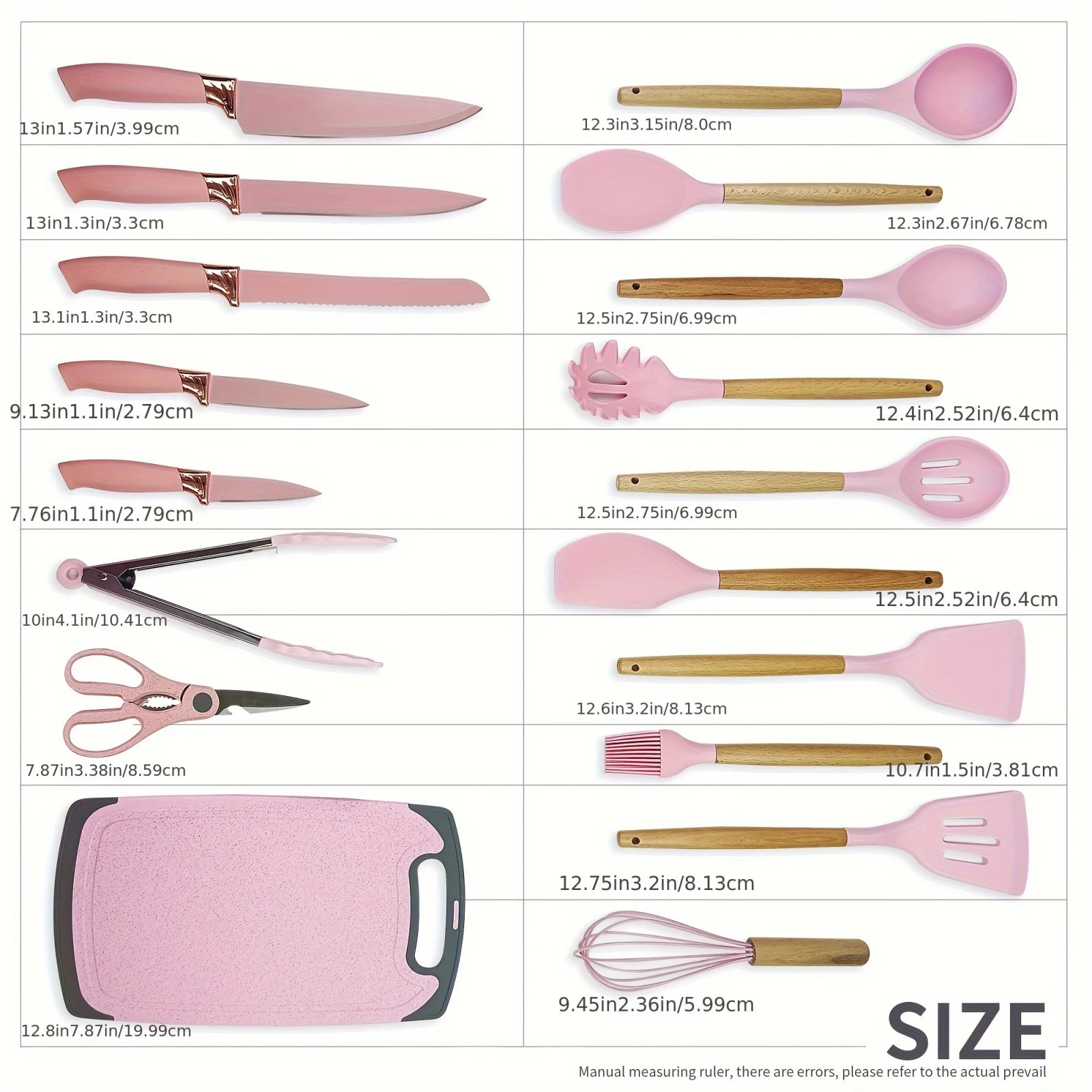 19 Advanced Silicone Kitchenware Sets Equipped with Wooden Handles and Knives-heat-resistant,convenient Cooking Kitchen Gadgets. 19 Advanced Silicone Kitchenware Sets Equipped with Wooden Handles and Knives-heat-resistant,convenient Cooking Kitchen Gadgets.