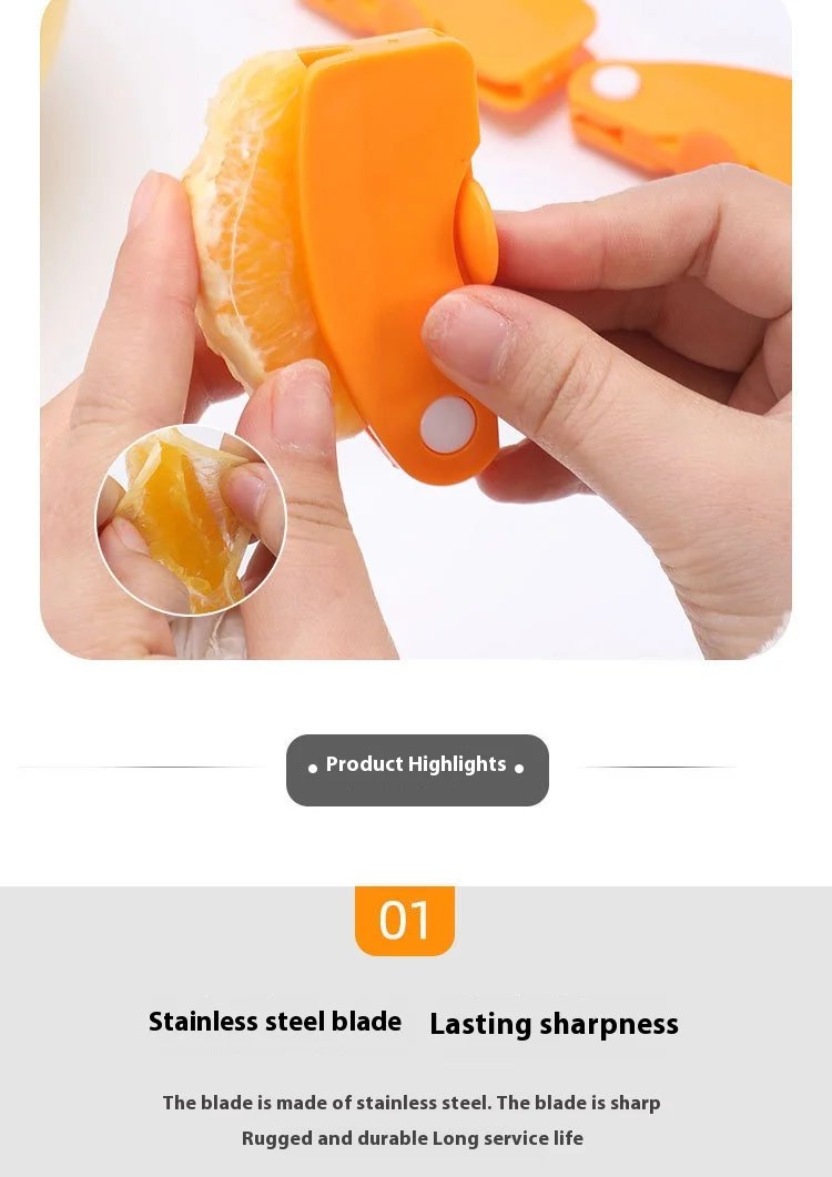 1/2pc Orange/lemon/grapefruit Plastic Plastic Peeler, Creative Cutter With Folding Handle, Kitchen Fruit And Vegetable Gadget