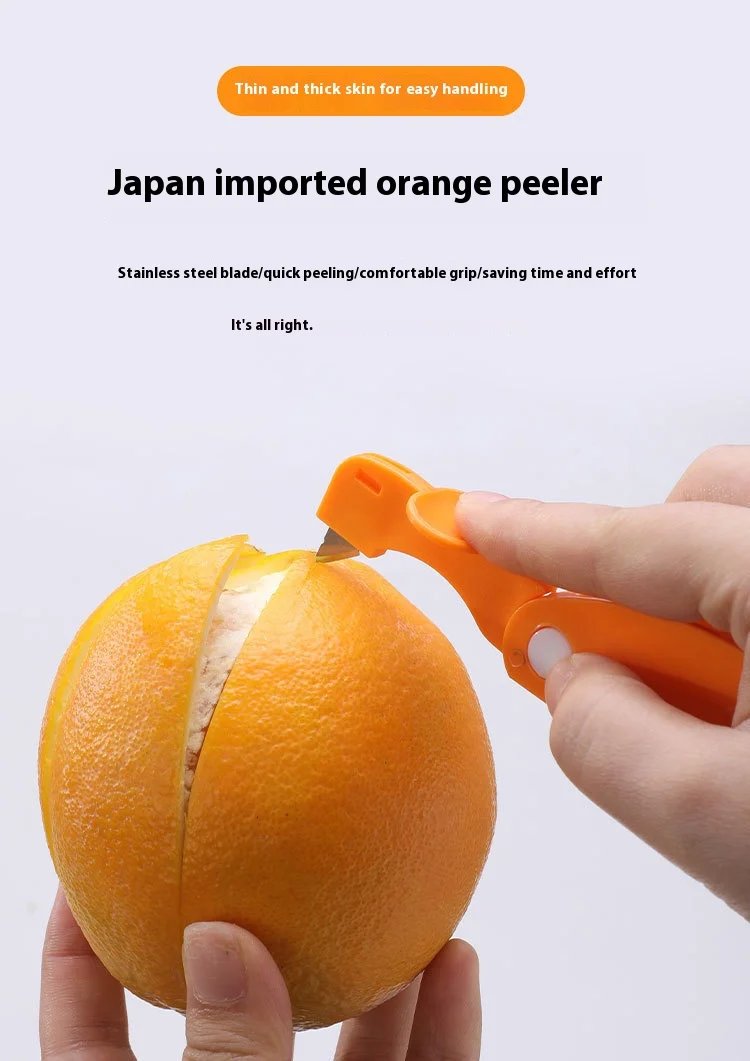 1/2pc Orange/lemon/grapefruit Plastic Plastic Peeler, Creative Cutter With Folding Handle, Kitchen Fruit And Vegetable Gadget