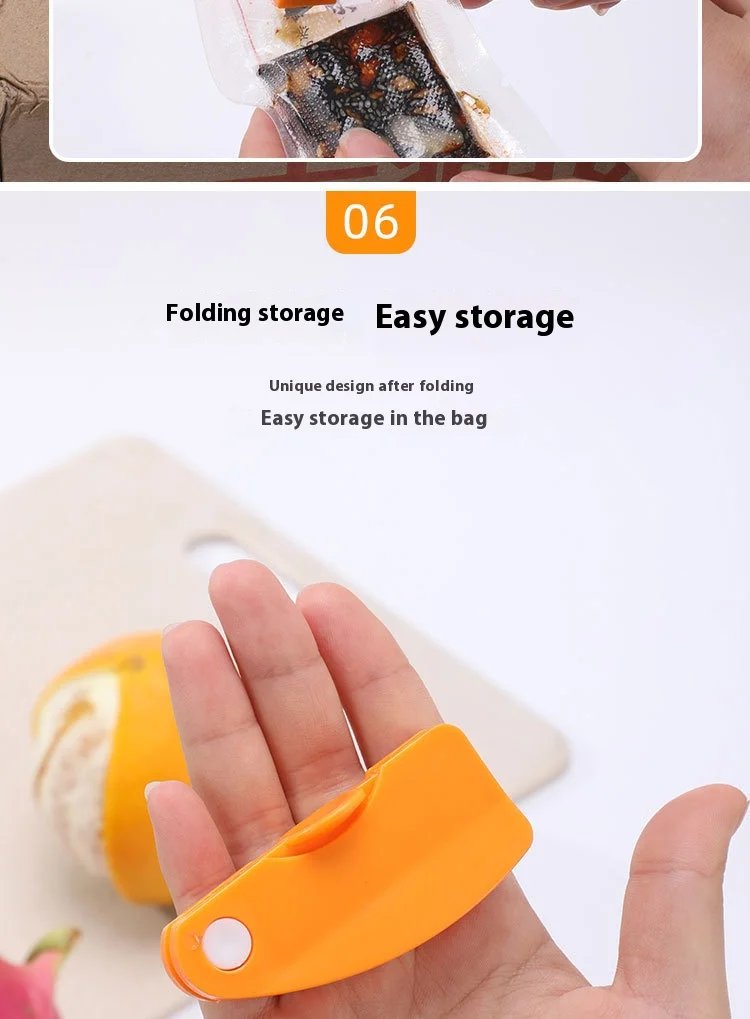 1/2pc Orange/lemon/grapefruit Plastic Plastic Peeler, Creative Cutter With Folding Handle, Kitchen Fruit And Vegetable Gadget