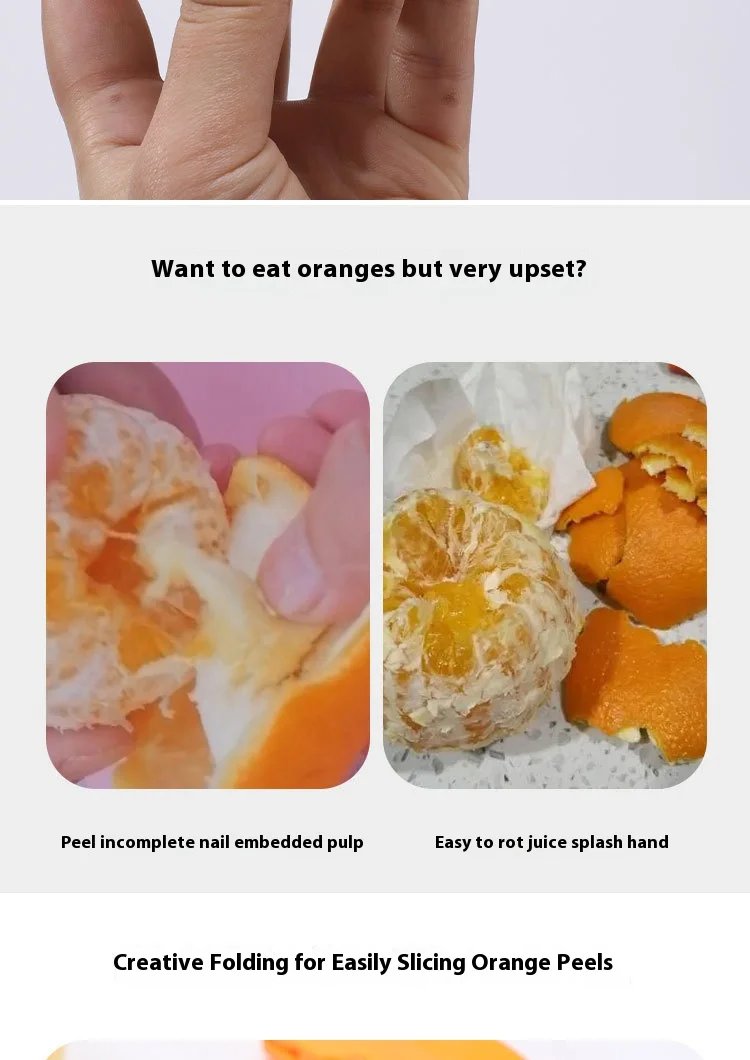 1/2pc Orange/lemon/grapefruit Plastic Plastic Peeler, Creative Cutter With Folding Handle, Kitchen Fruit And Vegetable Gadget