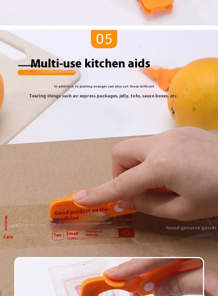1/2pc Orange/lemon/grapefruit Plastic Plastic Peeler, Creative Cutter With Folding Handle, Kitchen Fruit And Vegetable Gadget