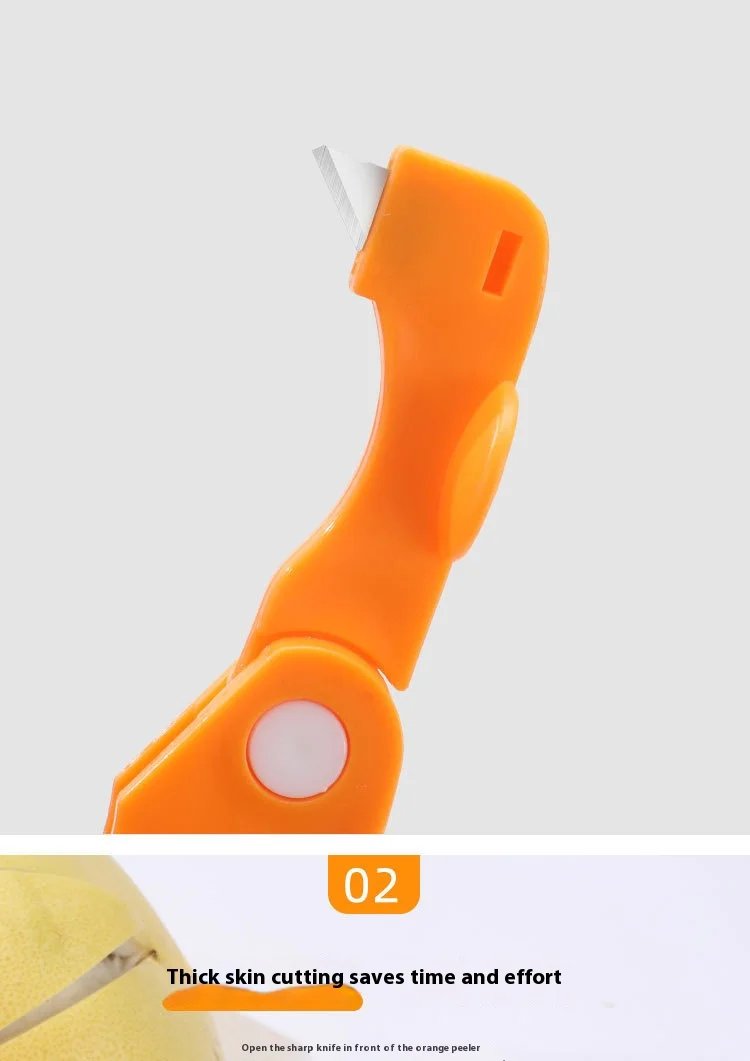1/2pc Orange/lemon/grapefruit Plastic Plastic Peeler, Creative Cutter With Folding Handle, Kitchen Fruit And Vegetable Gadget