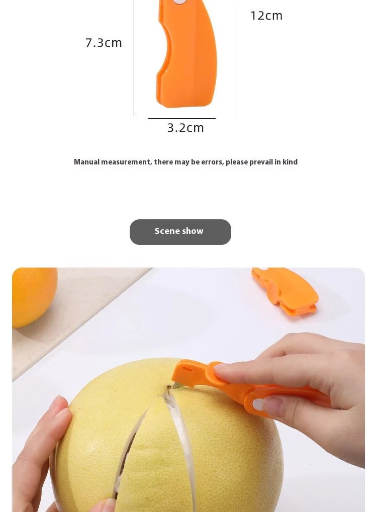 1/2pc Orange/lemon/grapefruit Plastic Plastic Peeler, Creative Cutter With Folding Handle, Kitchen Fruit And Vegetable Gadget