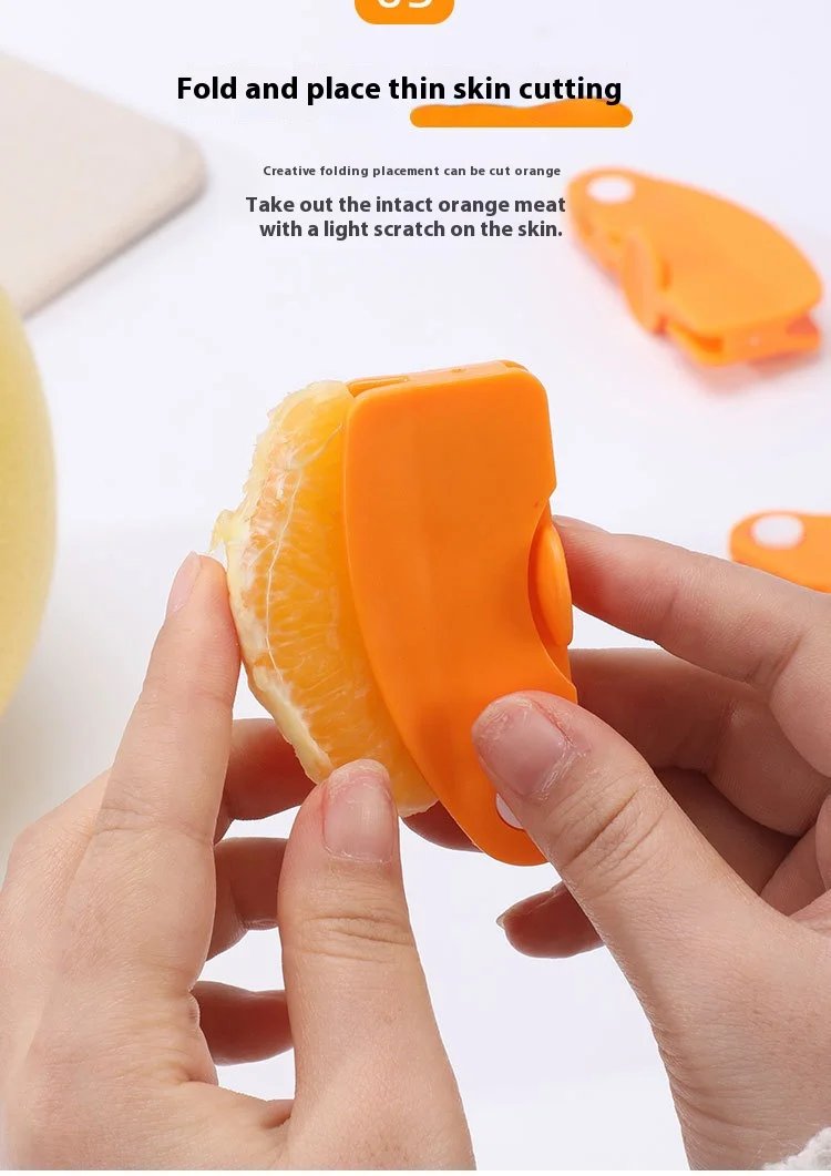 1/2pc Orange/lemon/grapefruit Plastic Plastic Peeler, Creative Cutter With Folding Handle, Kitchen Fruit And Vegetable Gadget