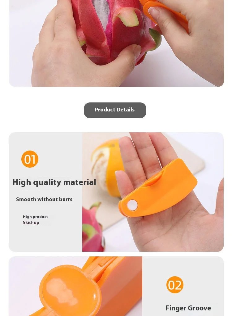 1/2pc Orange/lemon/grapefruit Plastic Plastic Peeler, Creative Cutter With Folding Handle, Kitchen Fruit And Vegetable Gadget