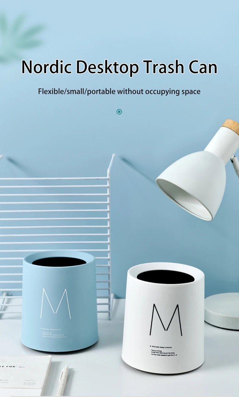 Nordic Desktop Double-Layer Mini Trash Can Household Coffee Table Desk Bedside Storage Bucket Can Be Customized Office Can