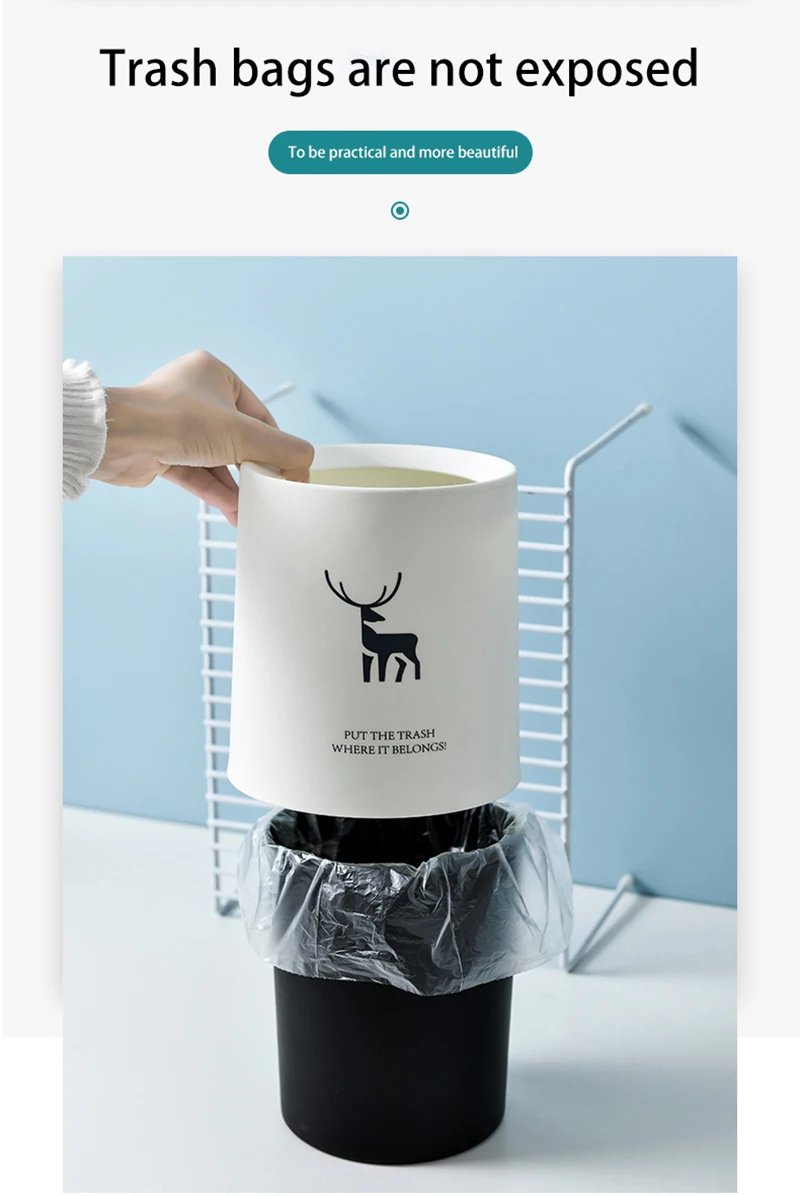 Nordic Desktop Double-Layer Mini Trash Can Household Coffee Table Desk Bedside Storage Bucket Can Be Customized Office Can