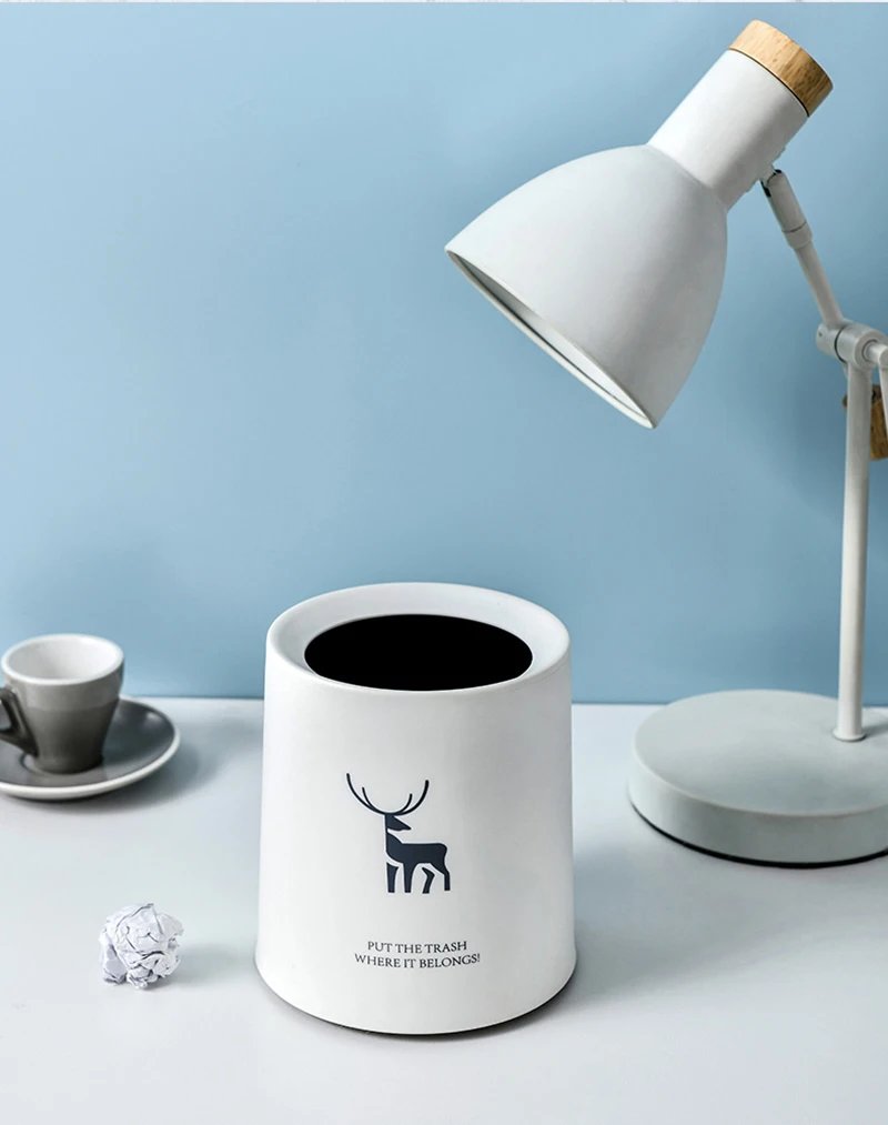 Nordic Desktop Double-Layer Mini Trash Can Household Coffee Table Desk Bedside Storage Bucket Can Be Customized Office Can