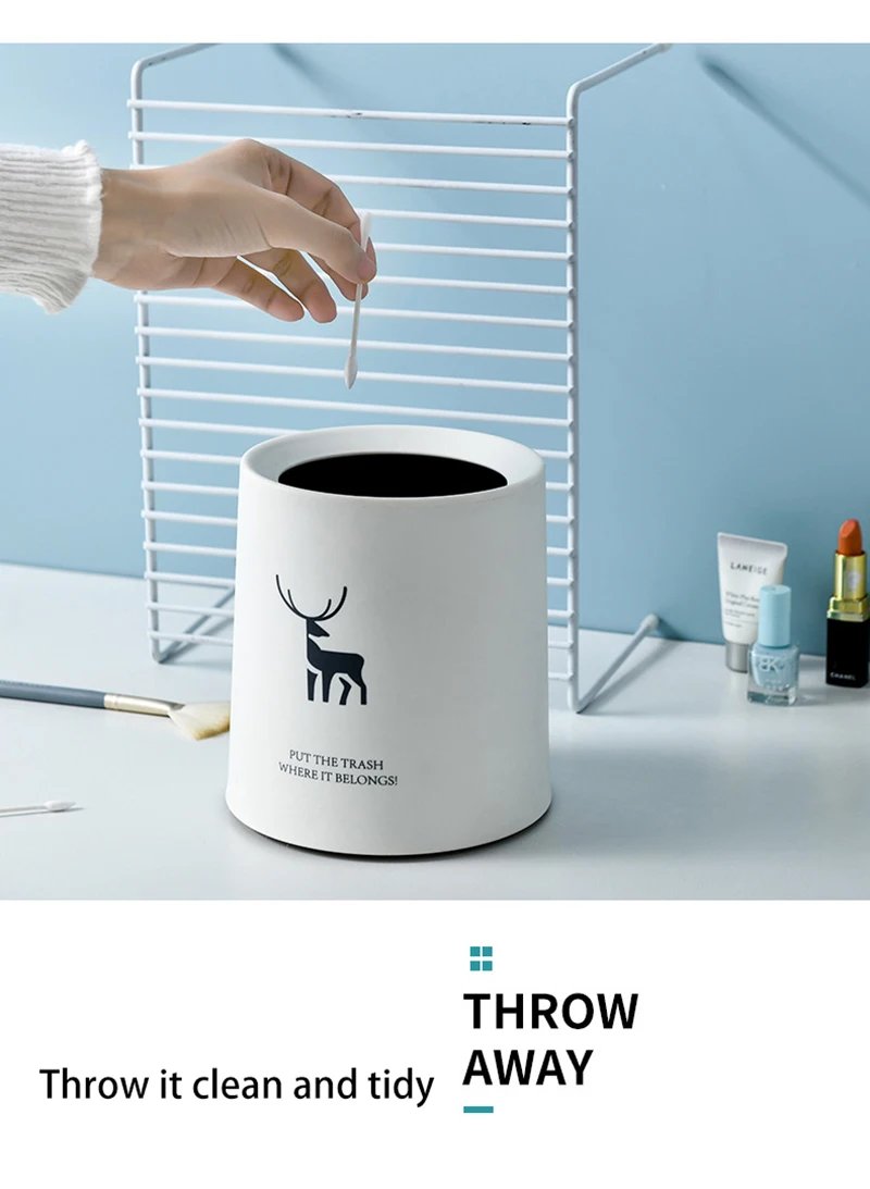 Nordic Desktop Double-Layer Mini Trash Can Household Coffee Table Desk Bedside Storage Bucket Can Be Customized Office Can