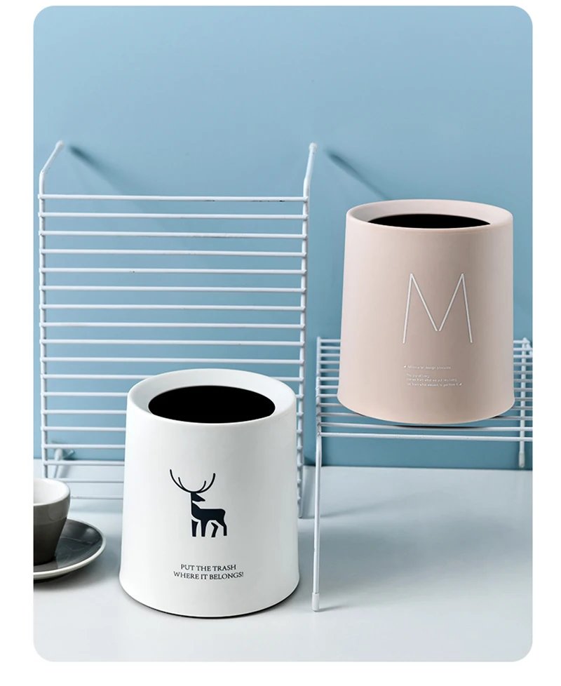 Nordic Desktop Double-Layer Mini Trash Can Household Coffee Table Desk Bedside Storage Bucket Can Be Customized Office Can