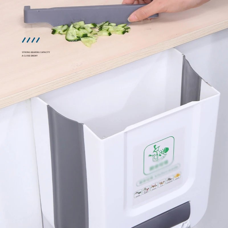 Kitchen Folding Trash Can Wall Mounted Trash Can Kitchen Cabinet Door Mounted Trash Can Folding Trash Can for Vehicles