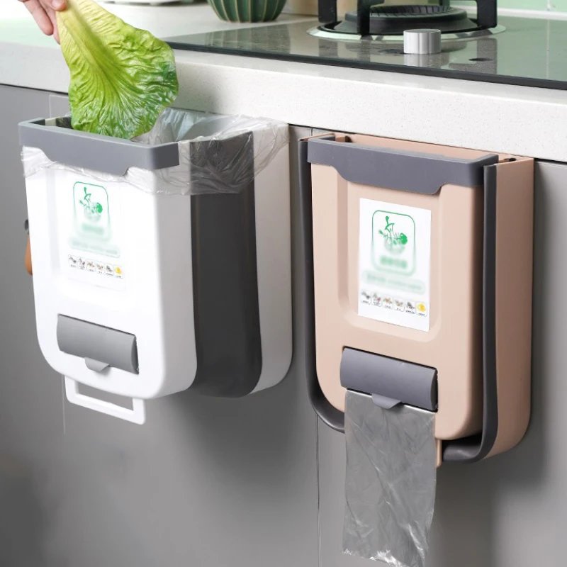 Kitchen Folding Trash Can Wall Mounted Trash Can Kitchen Cabinet Door Mounted Trash Can Folding Trash Can for Vehicles