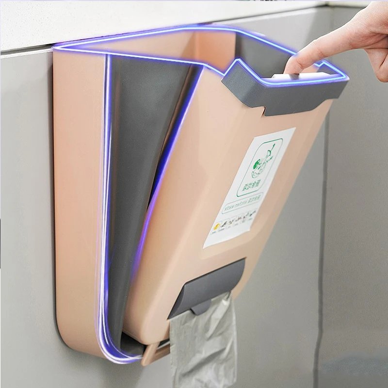 Kitchen Folding Trash Can Wall Mounted Trash Can Kitchen Cabinet Door Mounted Trash Can Folding Trash Can for Vehicles