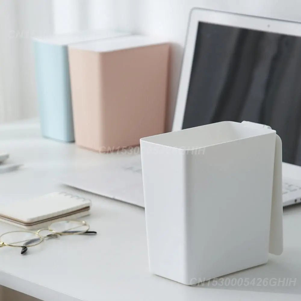 Kitchen Storage Bucket Nordic Style Trash Can Mini Solid Color Desktop Waste Rubbish Holder Bin Storage Organizer Home Storage