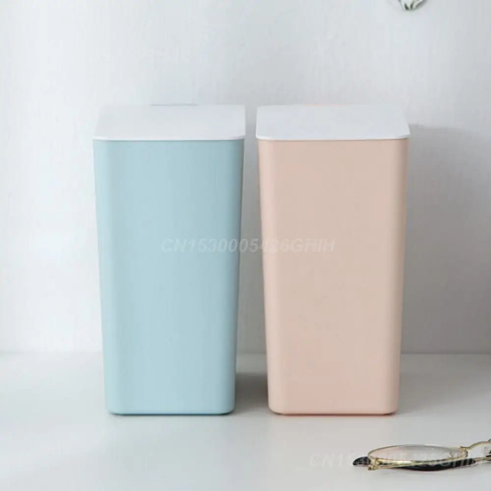 Kitchen Storage Bucket Nordic Style Trash Can Mini Solid Color Desktop Waste Rubbish Holder Bin Storage Organizer Home Storage