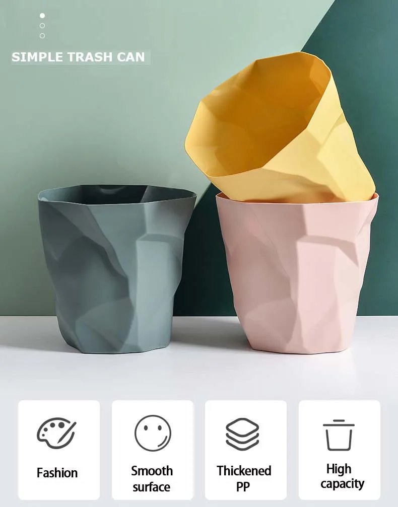 Creative Irregular Trash Can Bathroom Waste Garbage Bin Household Toilet Bin Home Rubbish Can for Kitchen Bathroom Garbage