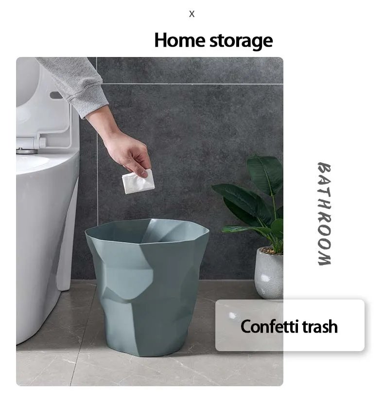 Creative Irregular Trash Can Bathroom Waste Garbage Bin Household Toilet Bin Home Rubbish Can for Kitchen Bathroom Garbage