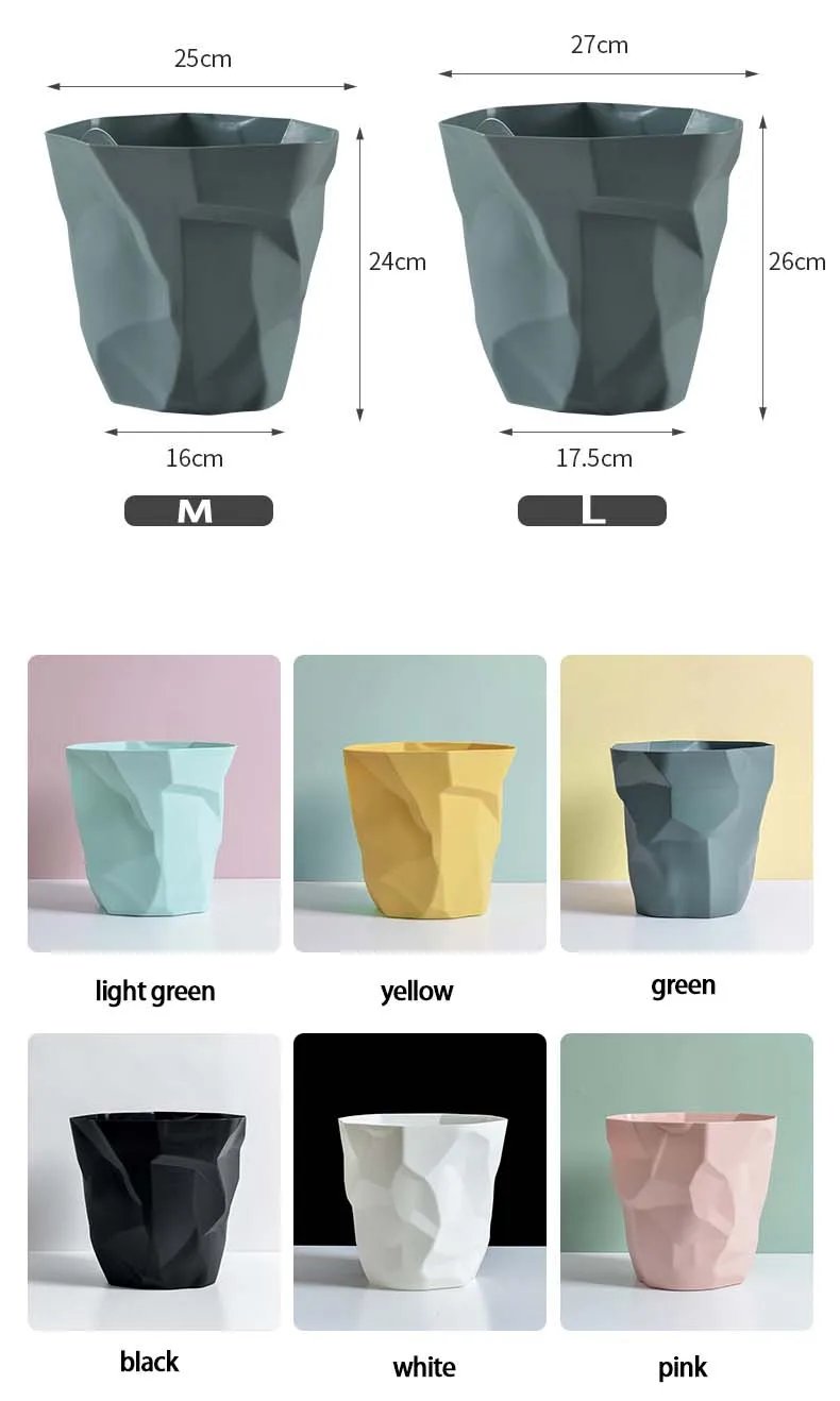 Creative Irregular Trash Can Bathroom Waste Garbage Bin Household Toilet Bin Home Rubbish Can for Kitchen Bathroom Garbage