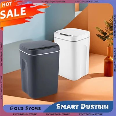 13L Kitchen Trash Bin Smart Trash Can with Lid Automatic Sensor Dustbin Waterproof Electric Waste Bin for Kitchen Bathroom