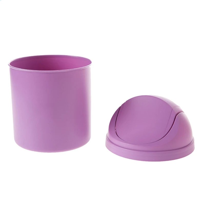 Mini Waste Bin Trash Cans Desktop Garbage Basket Table Roll Swing Lid Small Scissors Pencil Household Office Storage Accessories