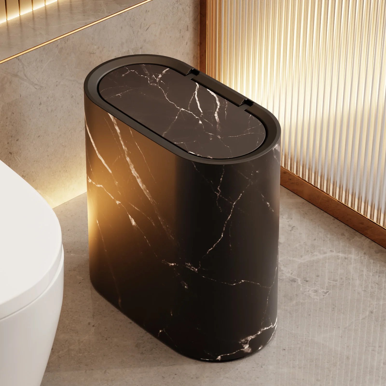 Sandwich Trash Can Lightweight Bathroom Toilet With Lid Trash Bin Multi-Purpose Hotel Kitchen Living Room Separate Trash Bin Sandwich Trash Can Lightweight Bathroom Toilet With Lid Trash Bin Multi-Purpose Hotel Kitchen Living Room Separate Trash Bin