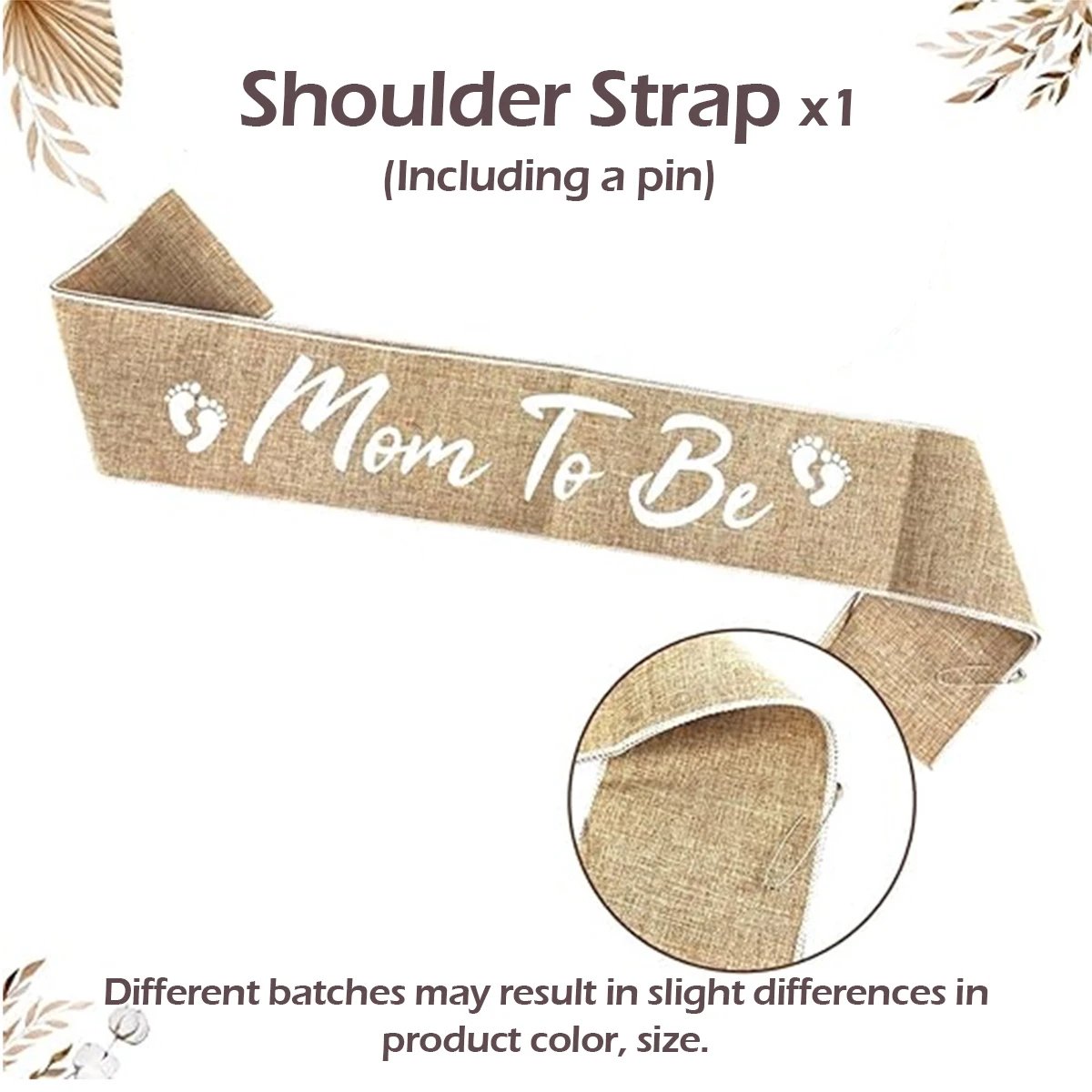 Welcome baby party, tin chest flower shoulder strap, silk strap, satin strap set, mom/dad to be, linen shoulder strap set