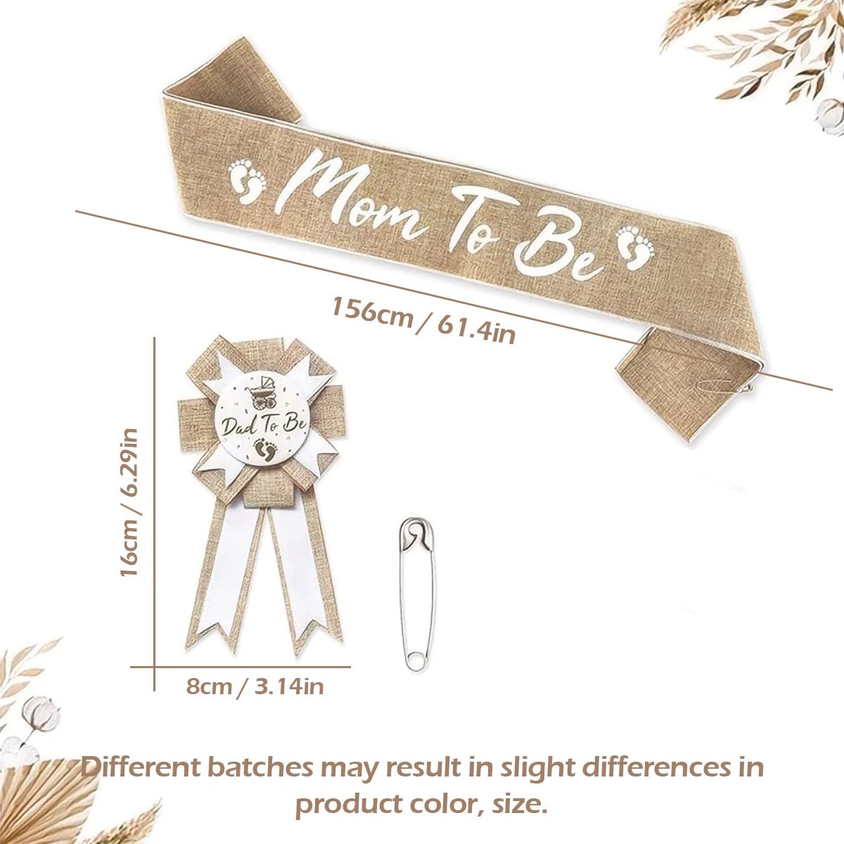 Welcome baby party, tin chest flower shoulder strap, silk strap, satin strap set, mom/dad to be, linen shoulder strap set