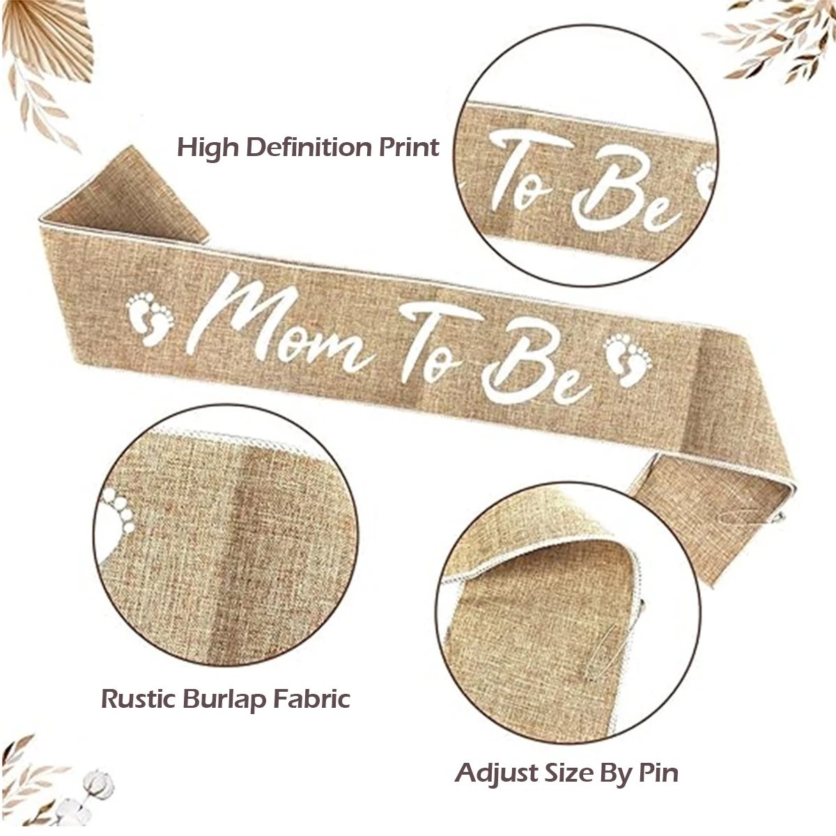 Welcome baby party, tin chest flower shoulder strap, silk strap, satin strap set, mom/dad to be, linen shoulder strap set