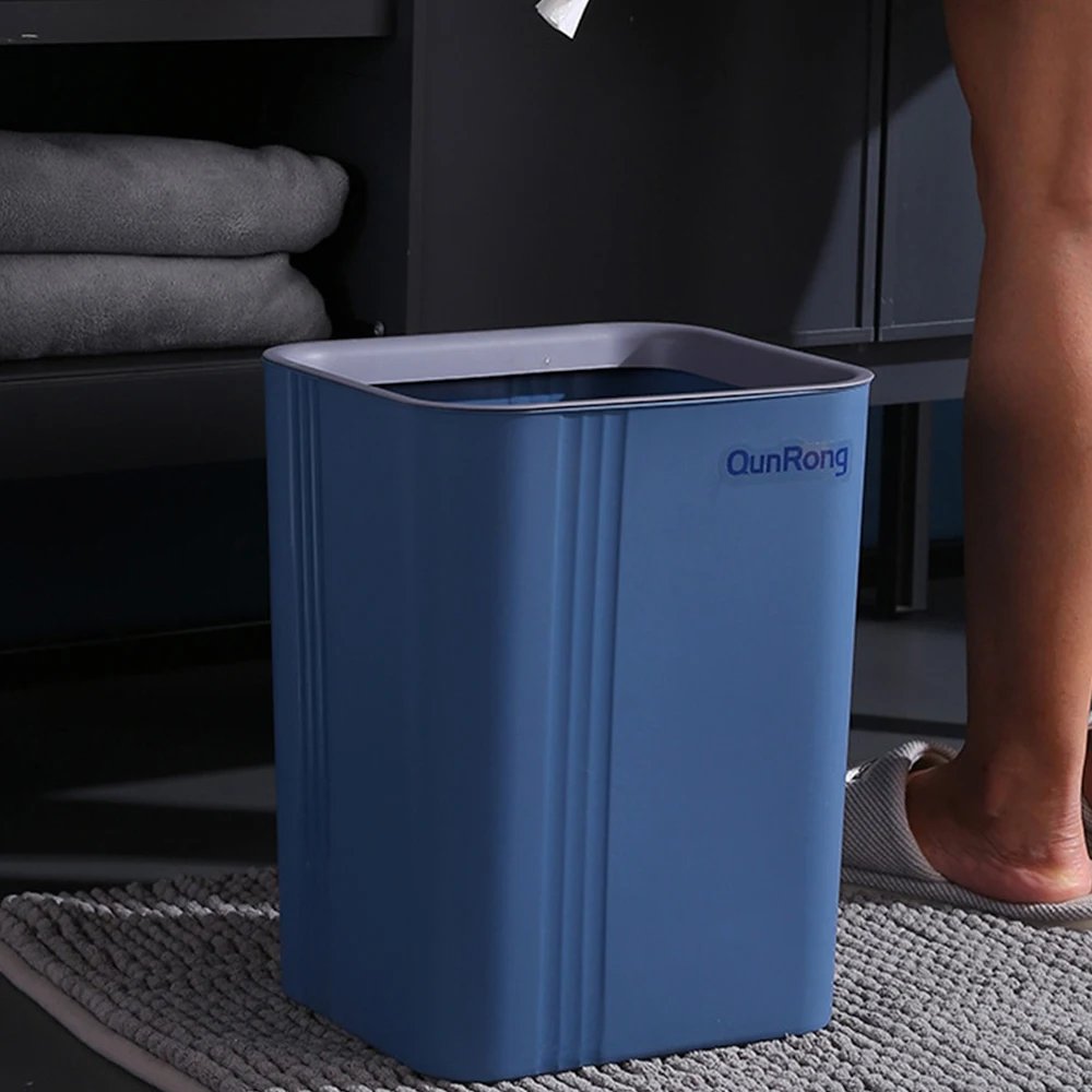 1/2PCS Kitchen Bathroom Toilet Trash Can Simple 8l/12l/16l Garbage Basket Narrow Seam Sensor Bin Large Capacity Trash Bin