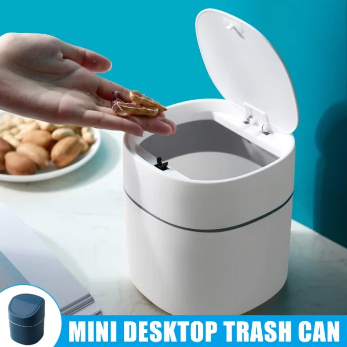 2L Mini Waste Bins Desktop Garbage Basket Home Table Plastic Trash Can Bathroom Cosmetic Dustbins Bedroom Sundries Box для кухни
