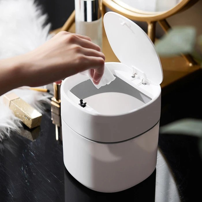 2L Mini Waste Bins Desktop Garbage Basket Home Table Plastic Trash Can Bathroom Cosmetic Dustbins Bedroom Sundries Box для кухни