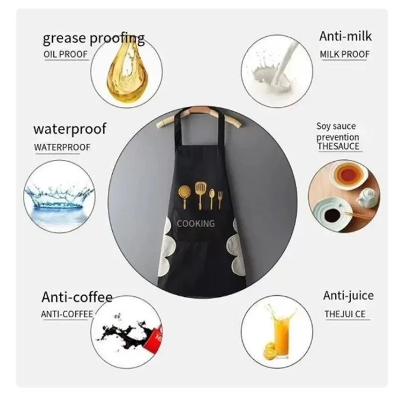 Kitchen Household Cooking Apron Men Women Oil-Proof Waterproof Adult Waist Fashion Coffee Overalls Apron Kitchen Supplies