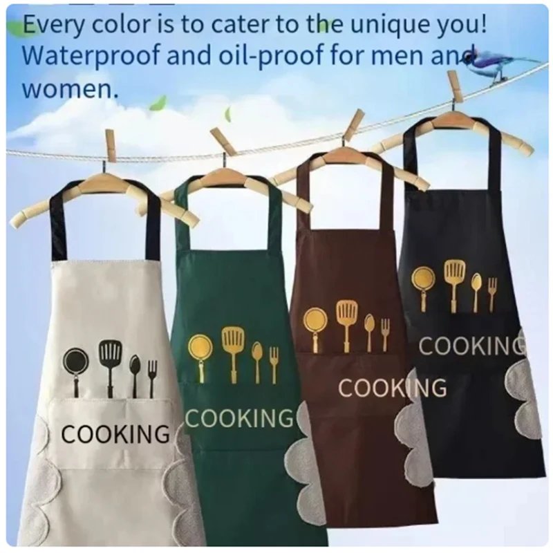 Kitchen Household Cooking Apron Men Women Oil-Proof Waterproof Adult Waist Fashion Coffee Overalls Apron Kitchen Supplies