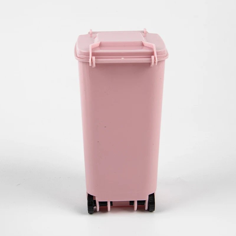 Mini Desktop Trash Can Plastic Waste Bins With Lid Household Clean Trash Desk