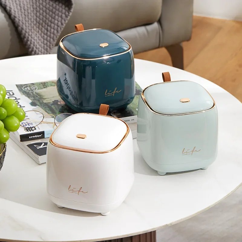 New Light Luxury Pressing Desktop Trash Can Double-layer Coffee Table Bomb Cover Small Storage Bucket New Light Luxury Pressing Desktop Trash Can Double-layer Coffee Table Bomb Cover Small Storage Bucket