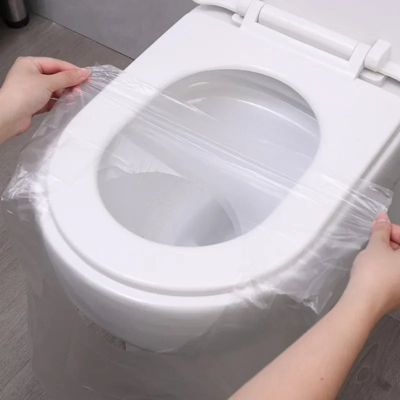 100/5PCS Disposable Toilet Seat Cover Portable Travel Safety Toilet Seat Pads Bathroom Waterproof Cushion Individually Wrapped