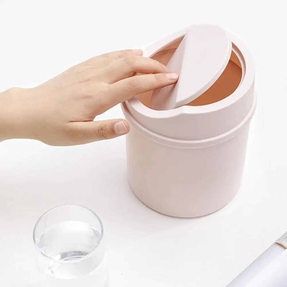 Desktop Small Trash Can Convenient Garbage Bin Household Press Covered Household Small Garbage Bin Paper Basket Table Trash Bin