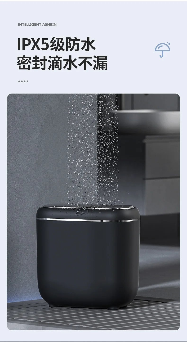 Smart Sensor Trash Can Electronic Automatic Household Bathroom Toilet Waterproof Narrow Seam Storage Bucket Smart Home Trash Bin Smart Sensor Trash Can Electronic Automatic Household Bathroom Toilet Waterproof Narrow Seam Storage Bucket Smart Home Trash Bin