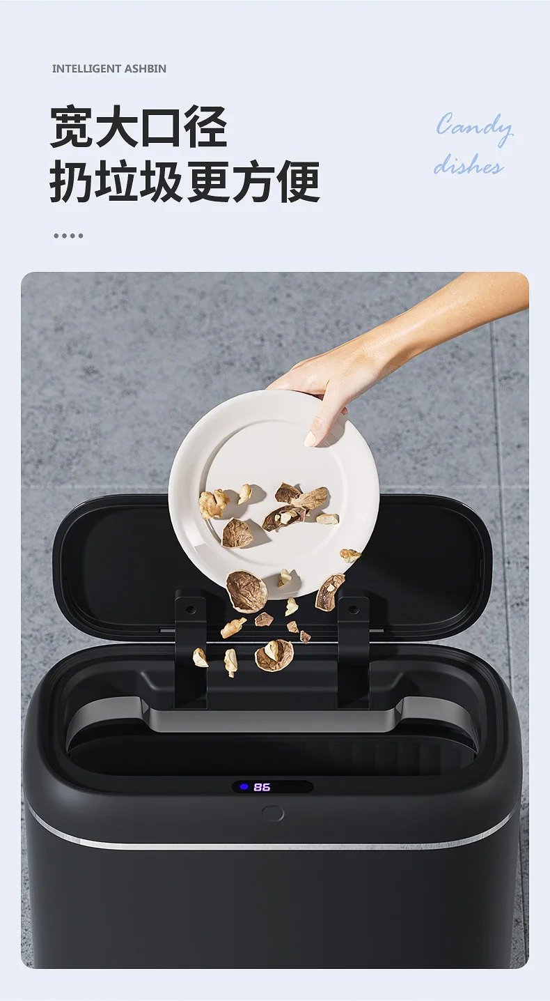 Smart Sensor Trash Can Electronic Automatic Household Bathroom Toilet Waterproof Narrow Seam Storage Bucket Smart Home Trash Bin Smart Sensor Trash Can Electronic Automatic Household Bathroom Toilet Waterproof Narrow Seam Storage Bucket Smart Home Trash Bin