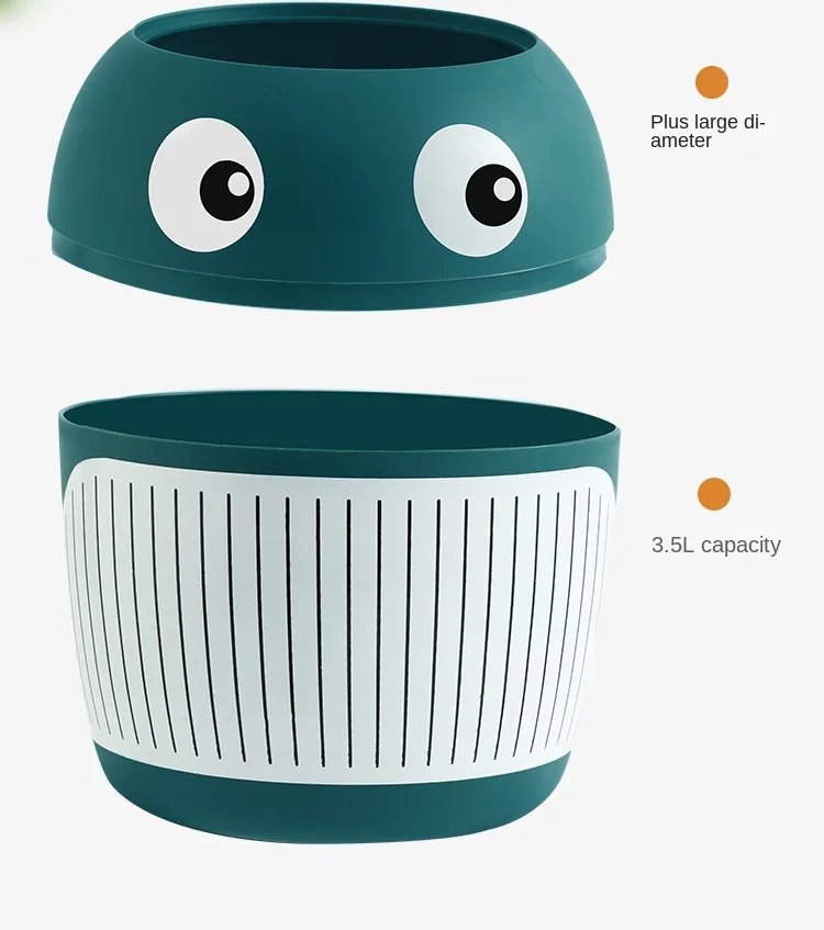 Mini Desktop Bin Little Whale Cute Trash Can with Cover Office Table Bedroom Garbage Can Workspace Storage Box Garbage Bucket
