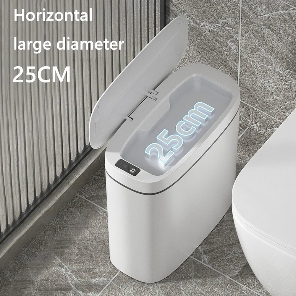 14L Smart Sensor Trash Can Automatic Household Electronic Trash Bin Kitchen Toilet Narrow Seam Garbage Bin Touchless Wastebasket