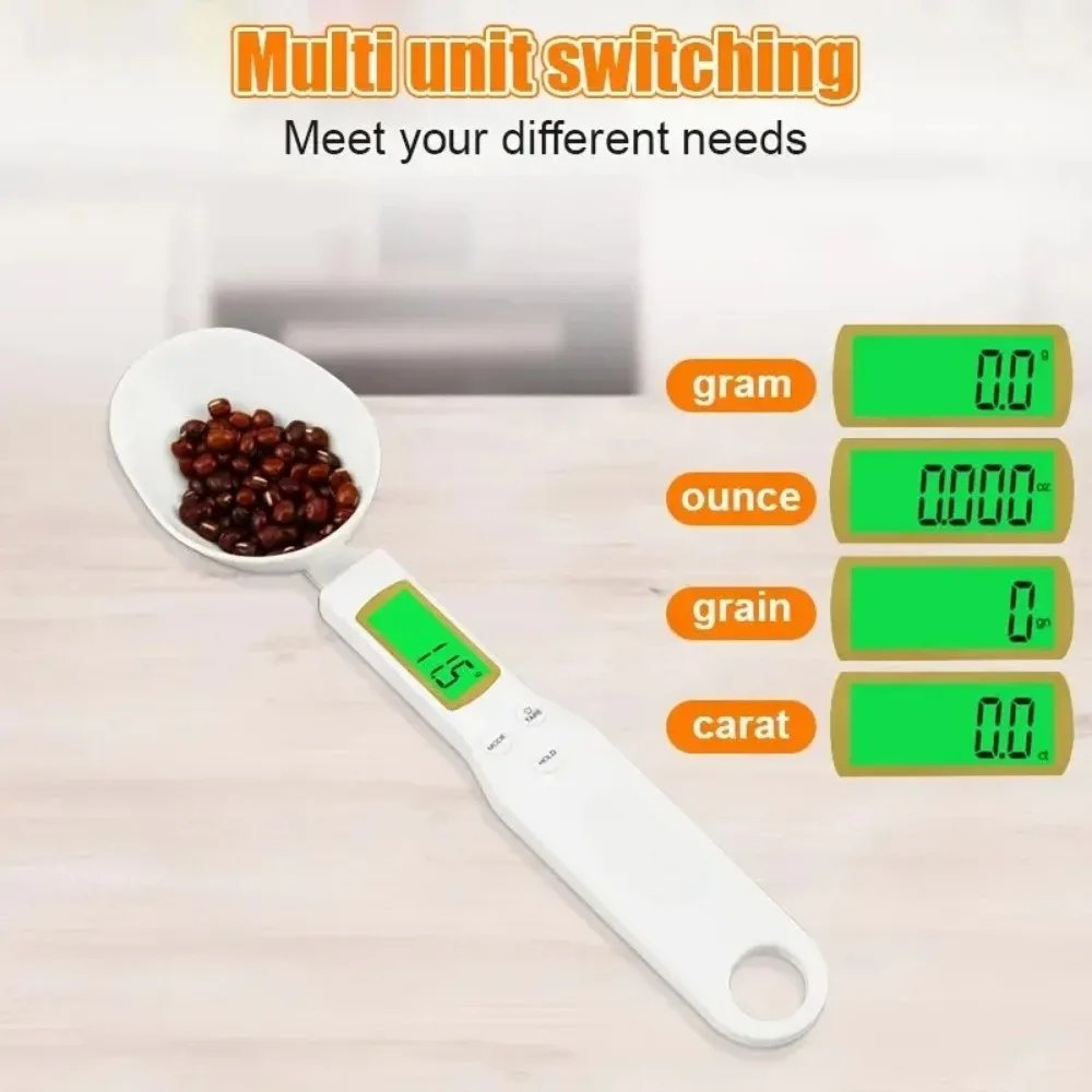 Mini Spoon Scale Digital Kitchen Scale Electronic LCD Food Scale 0.1-500g Weight Measuring Kitchen Tool for Milk Coffee